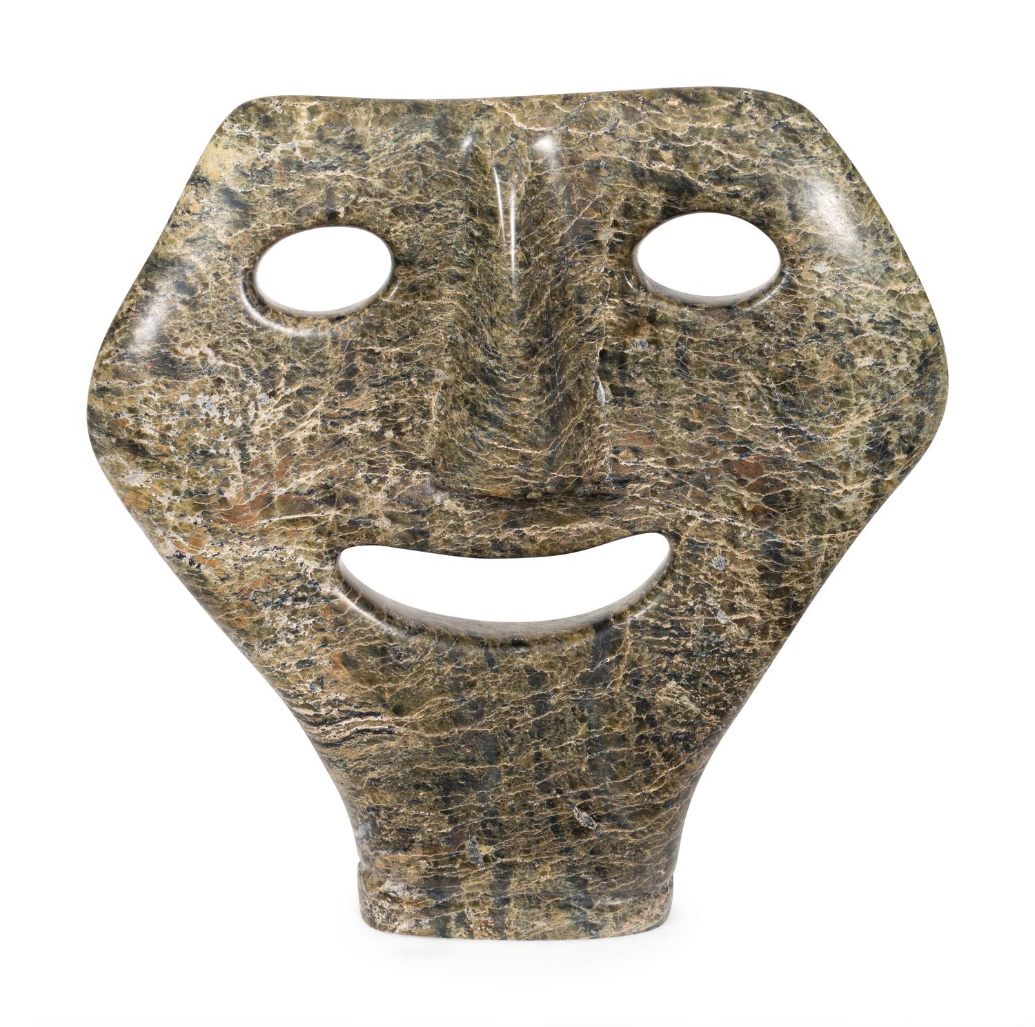 An Inuit Carved Greenstone Mask