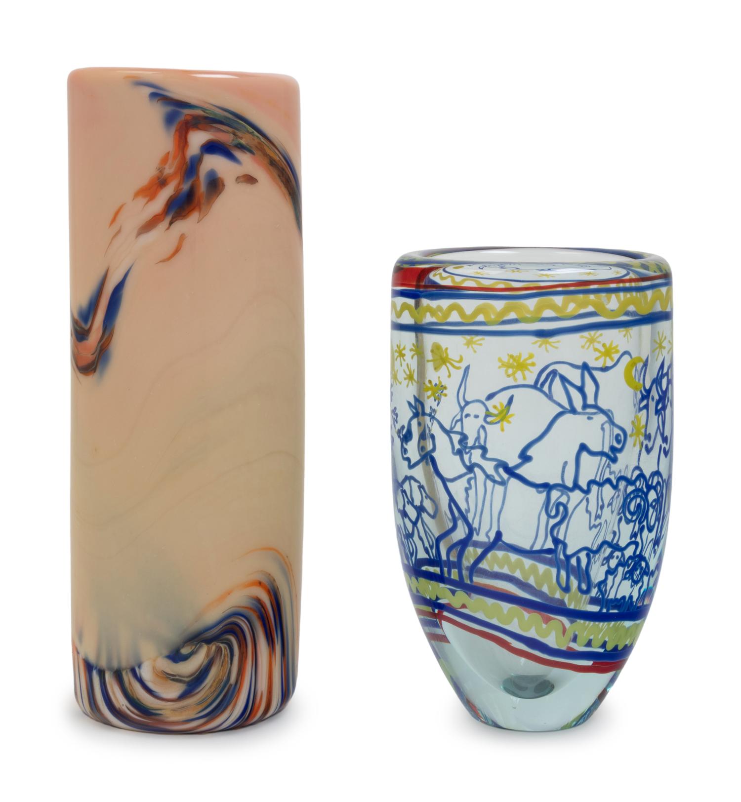 A Group of Three Studio Glass Articles