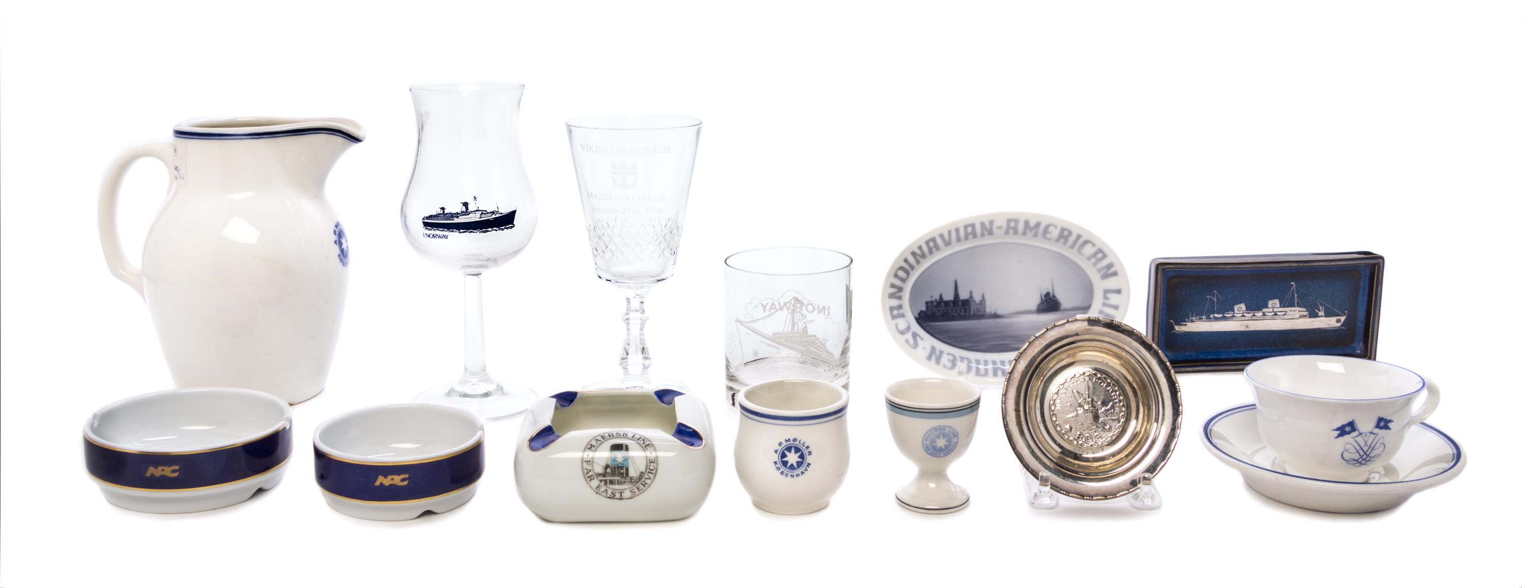 A Selection of Continental Ceramics, Stemware and Ephemera Height of framed article 7 1/2 x 11 1/2 inches.