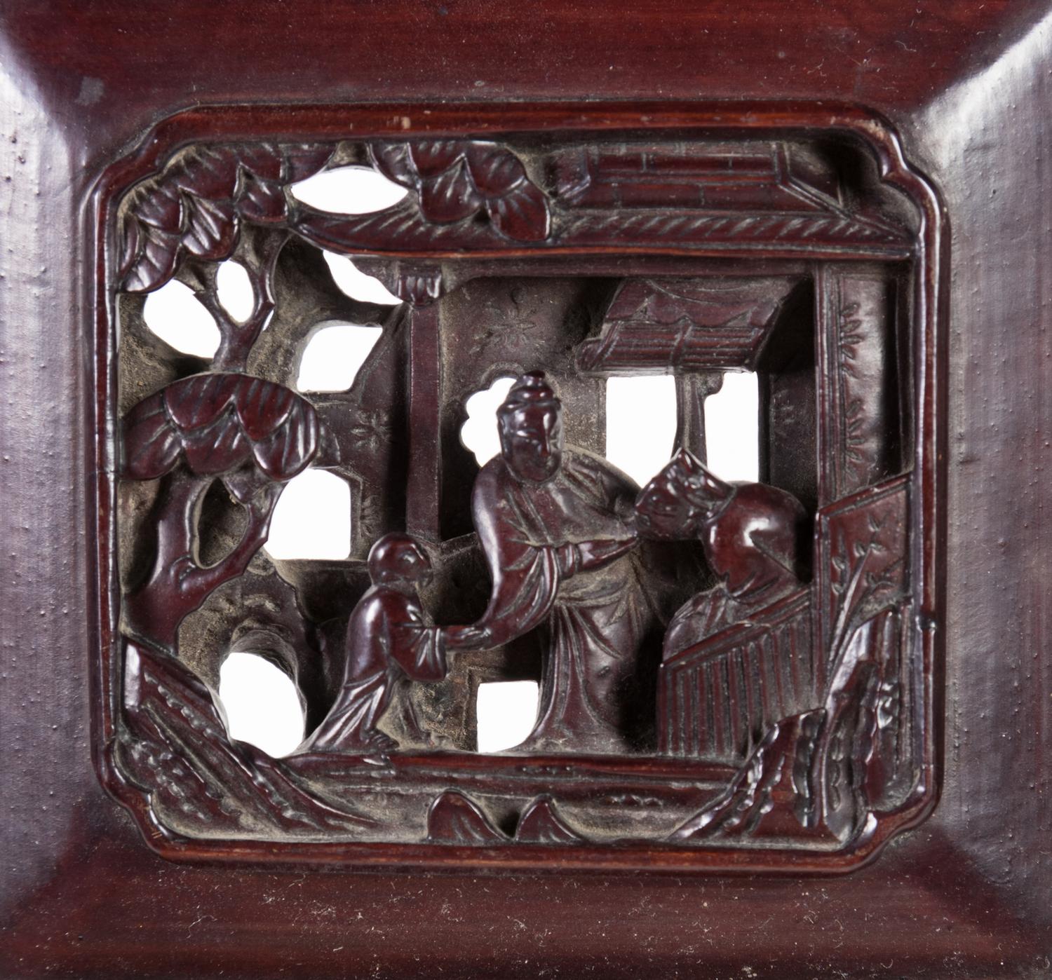 Eight Chinese Carved Wood Panels