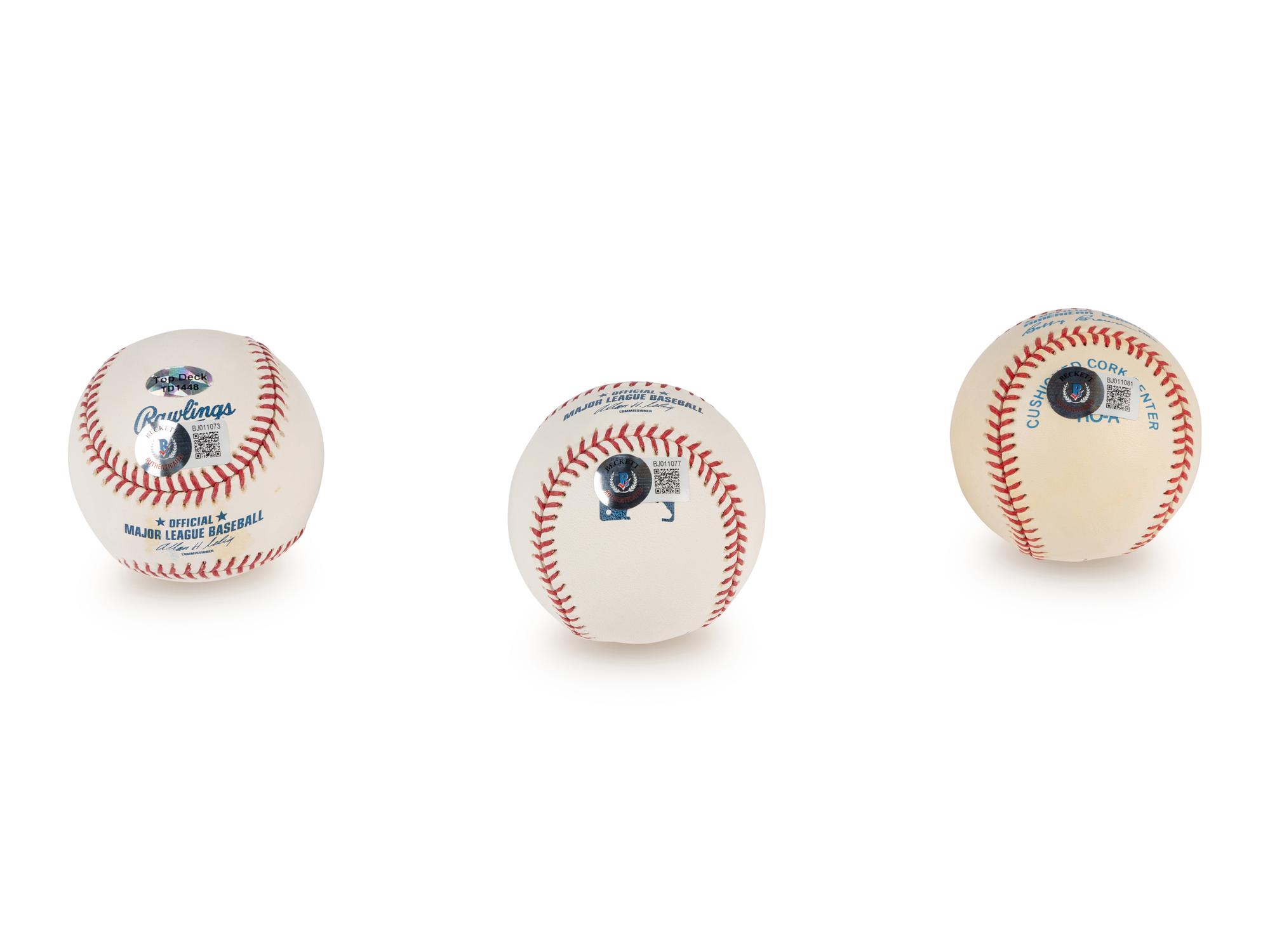A Group of Texas Heat Single Signed Autograph Baseballs Featuring Nolan Ryan and Roger Clemens (Beckett Authentication Services Certified)