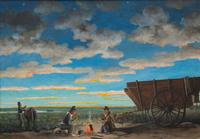 Florencio Molina Campos (Argentine, 1891-1959) — Los Gauchos Por La Noche, 1947
