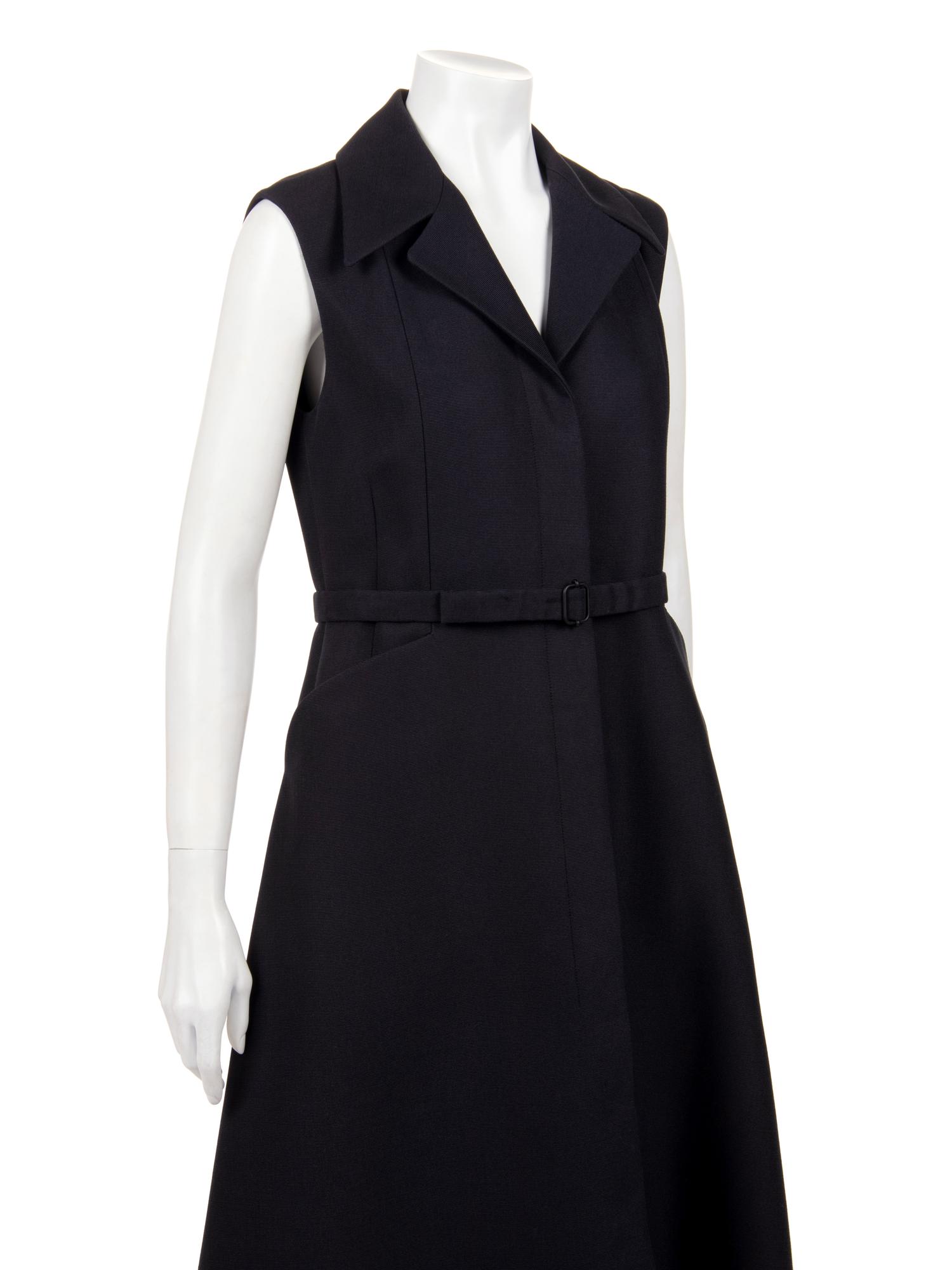 Christian Dior Silk Sleeveless Dress with Belt