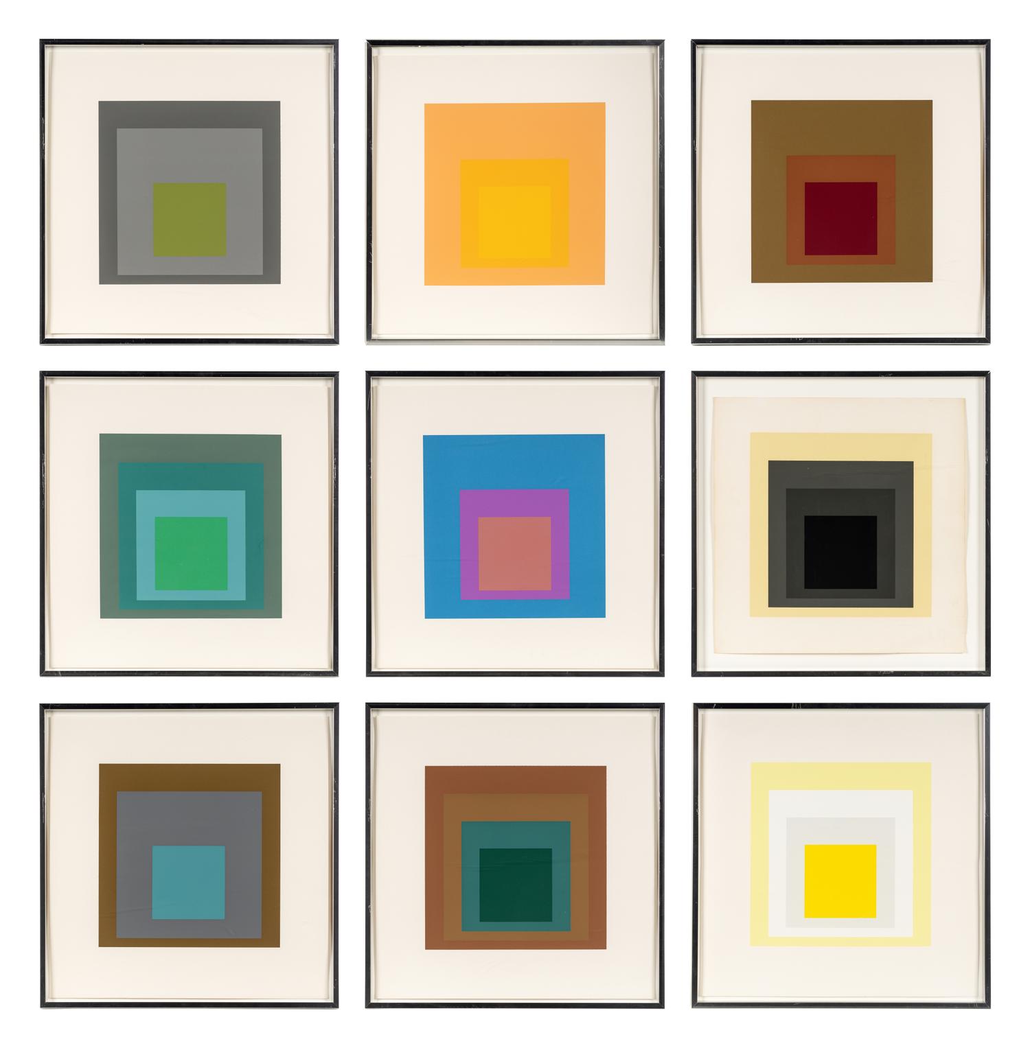 Homage to the Square (a group of nine from the portfolio of ten)