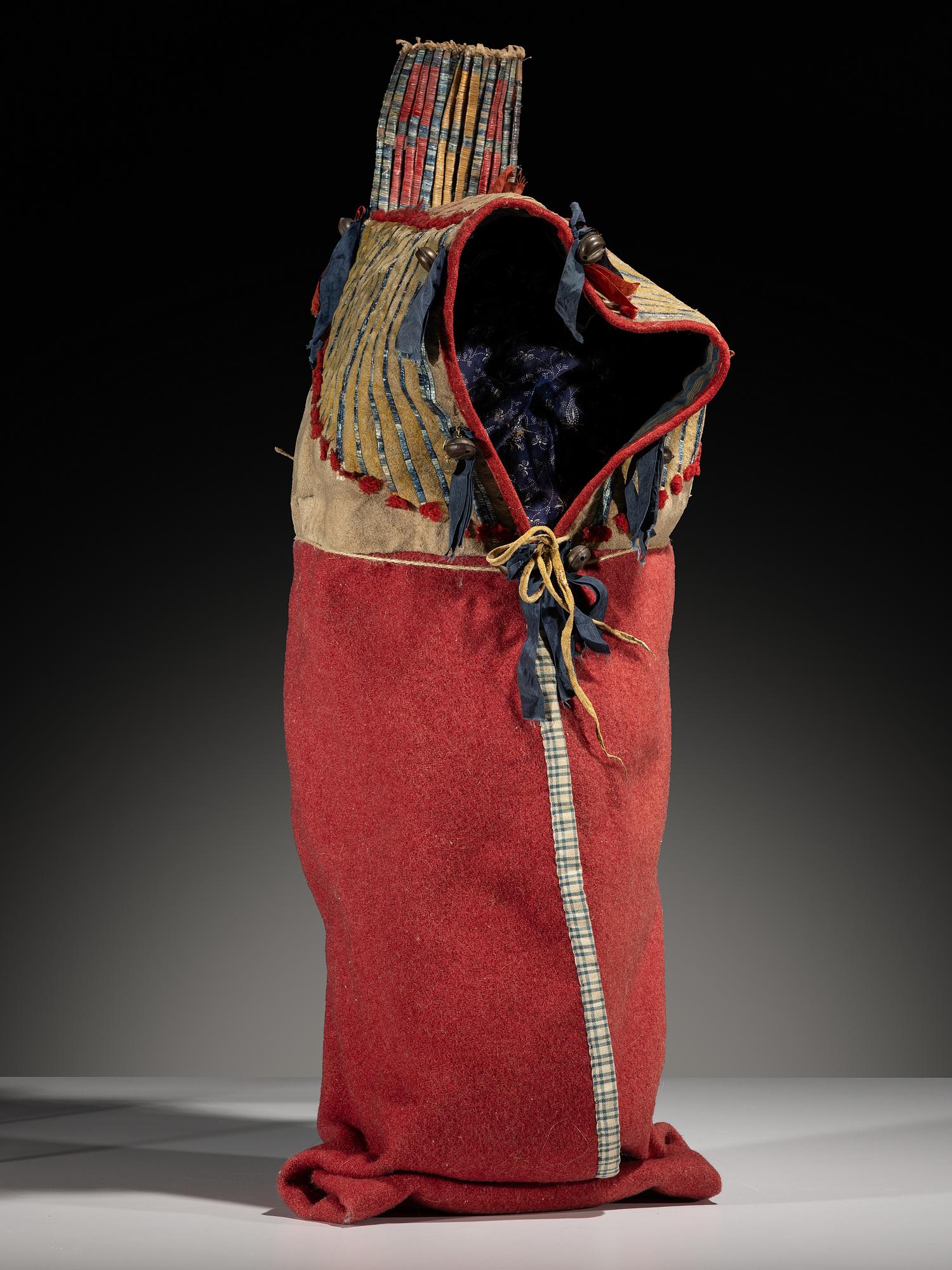 Cheyenne Quilled Buffalo Hide Cradle