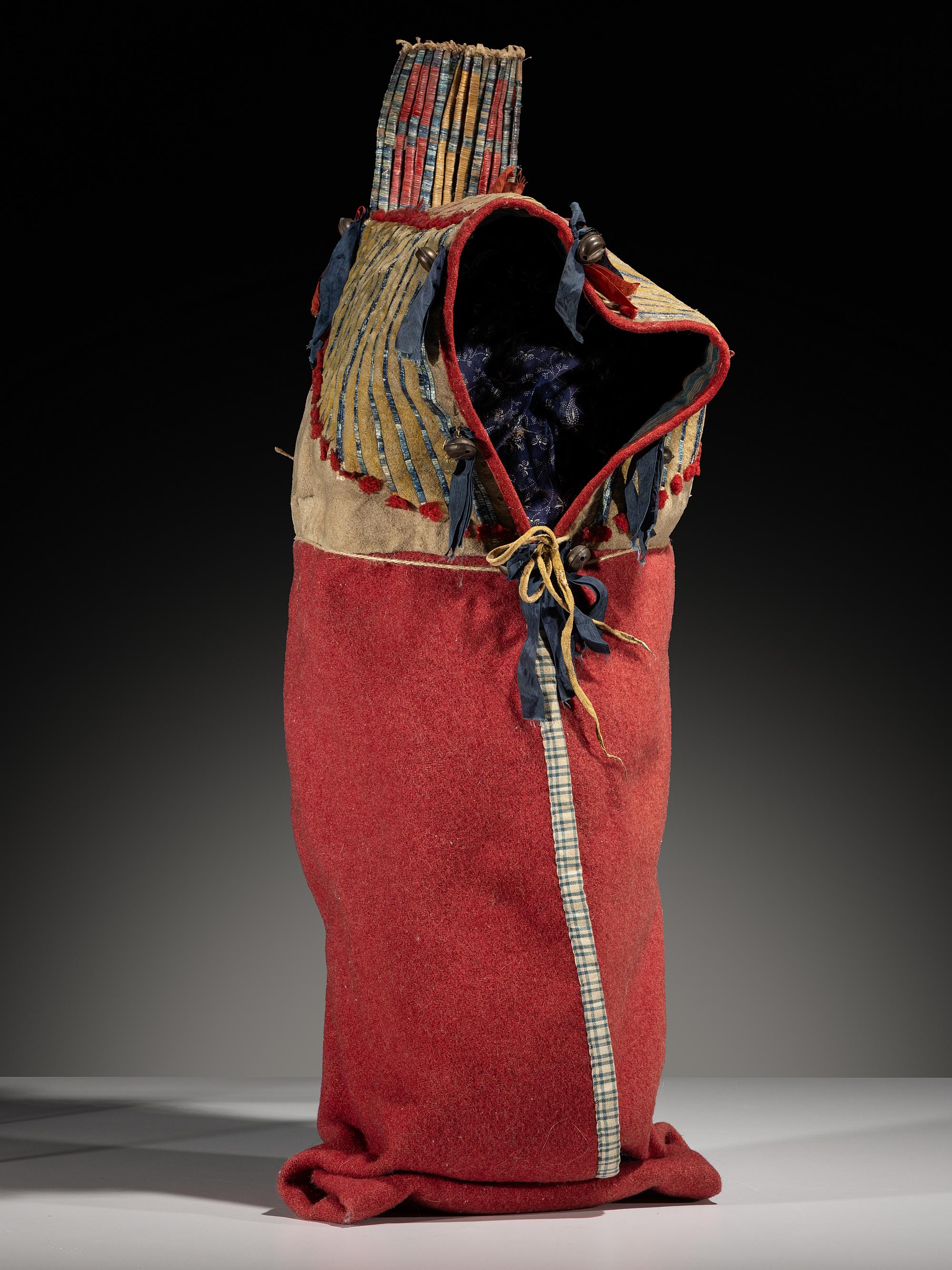 Cheyenne Quilled Buffalo Hide Cradle