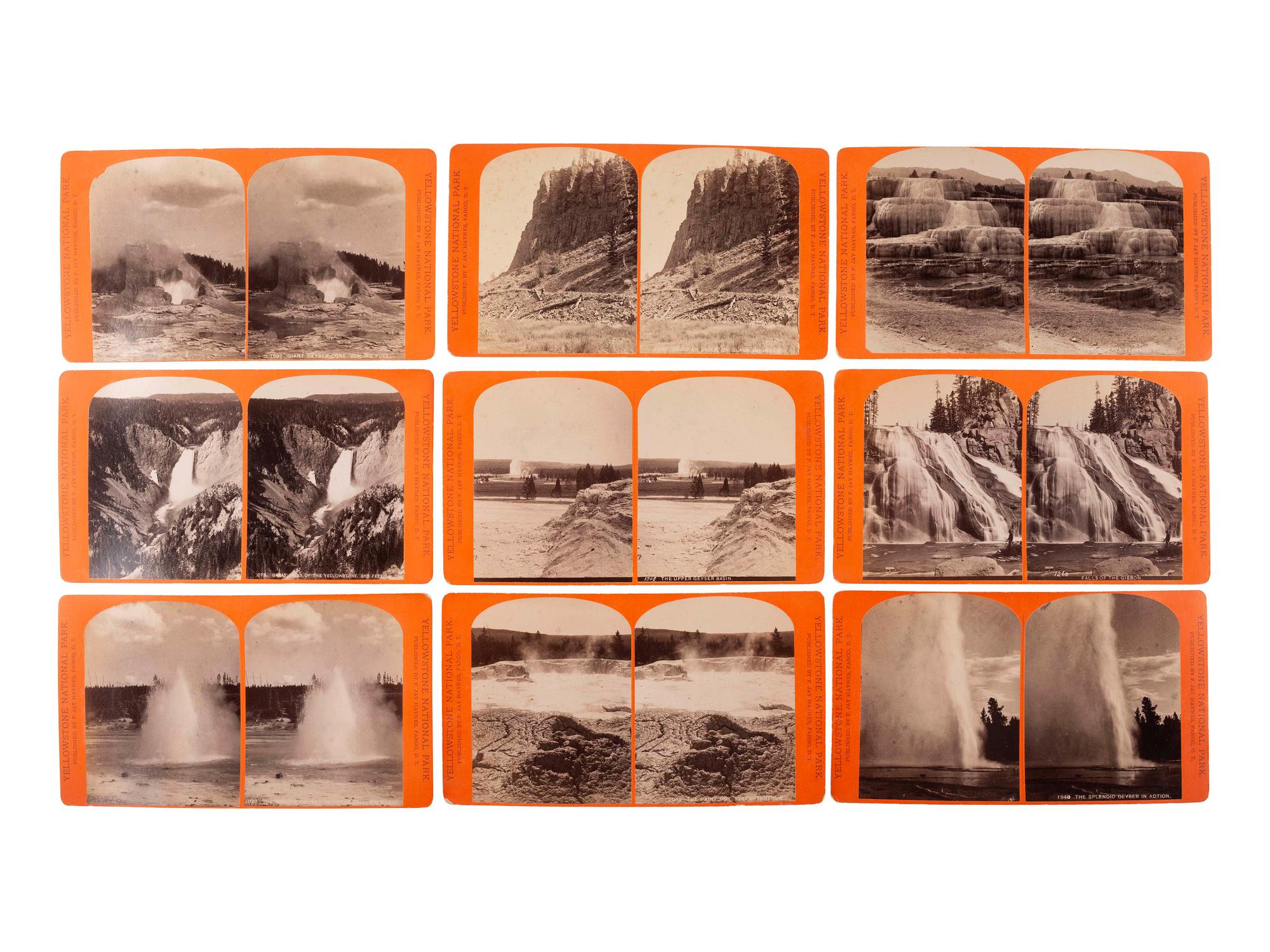 [EARLY PHOTOGRAPHY -- STEREOVIEWS]. A group of 115+ stereoviews documenting the American landscape, incl. views of Yellowstone by Haynes, views of Niagara Falls, and other outdoor scenes.