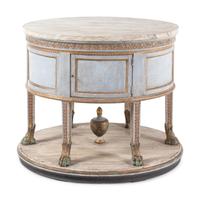 A North European Painted and Parcel-Gilt Center Table