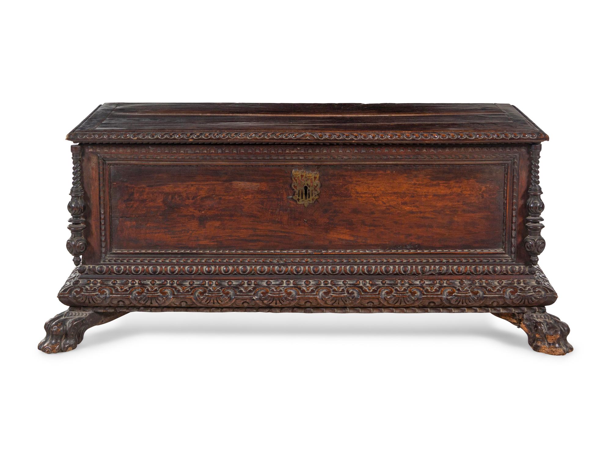 An Italian Walnut Cassone