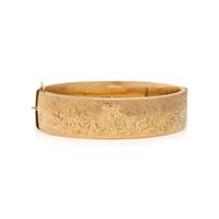 British, Low Karat Yellow Gold Bangle Bracelet
