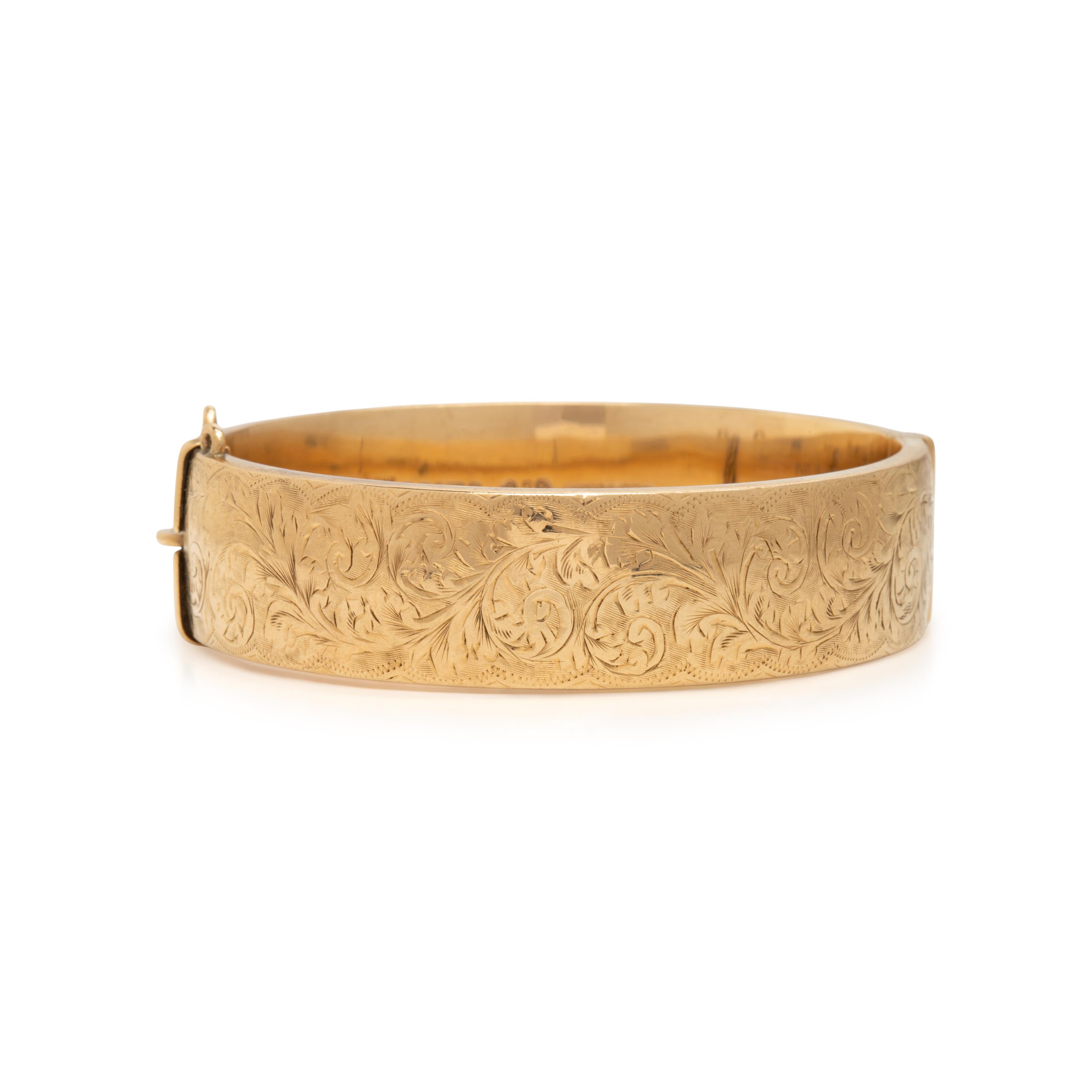 British, Low Karat Yellow Gold Bangle Bracelet