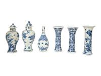 A Group of Chinese Blue and White Porcelain Vases