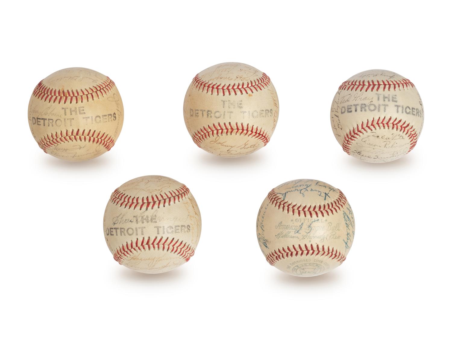 A Group of 1950s Detroit Tigers Team Signed Autograph Baseballs