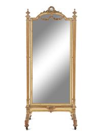 A Neoclassical Painted Cheval Mirror