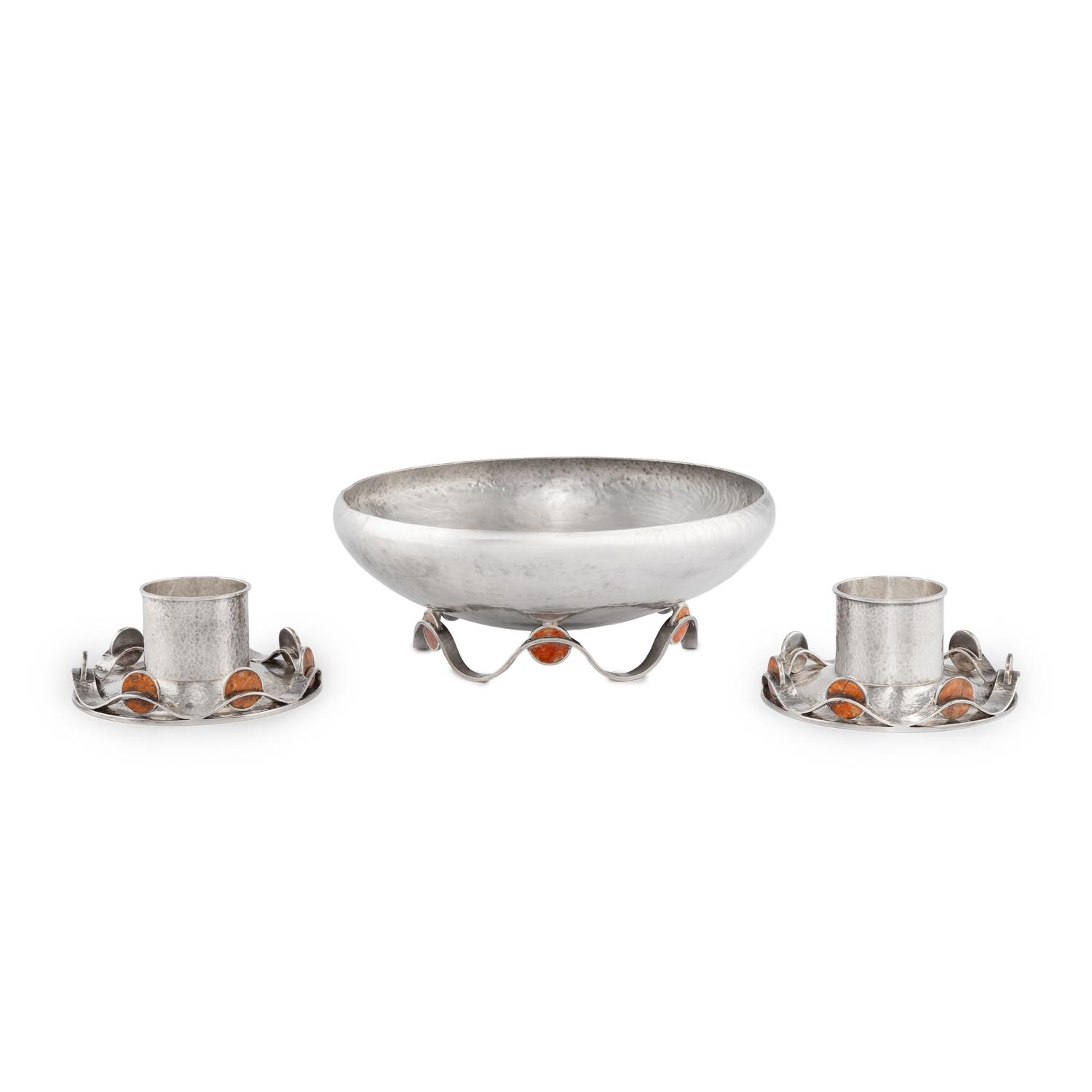 A Mexican Silver Table Garniture