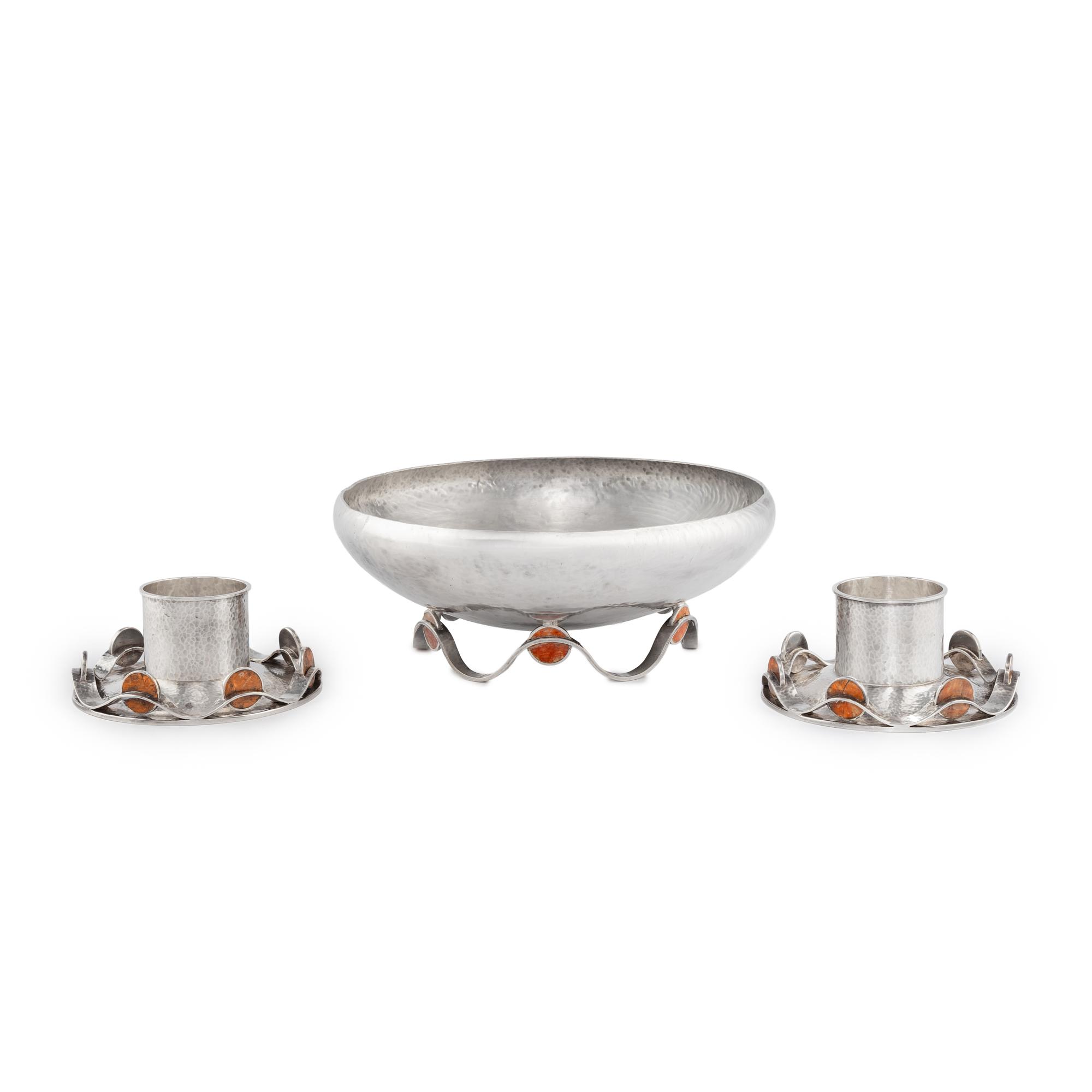 A Mexican Silver Table Garniture