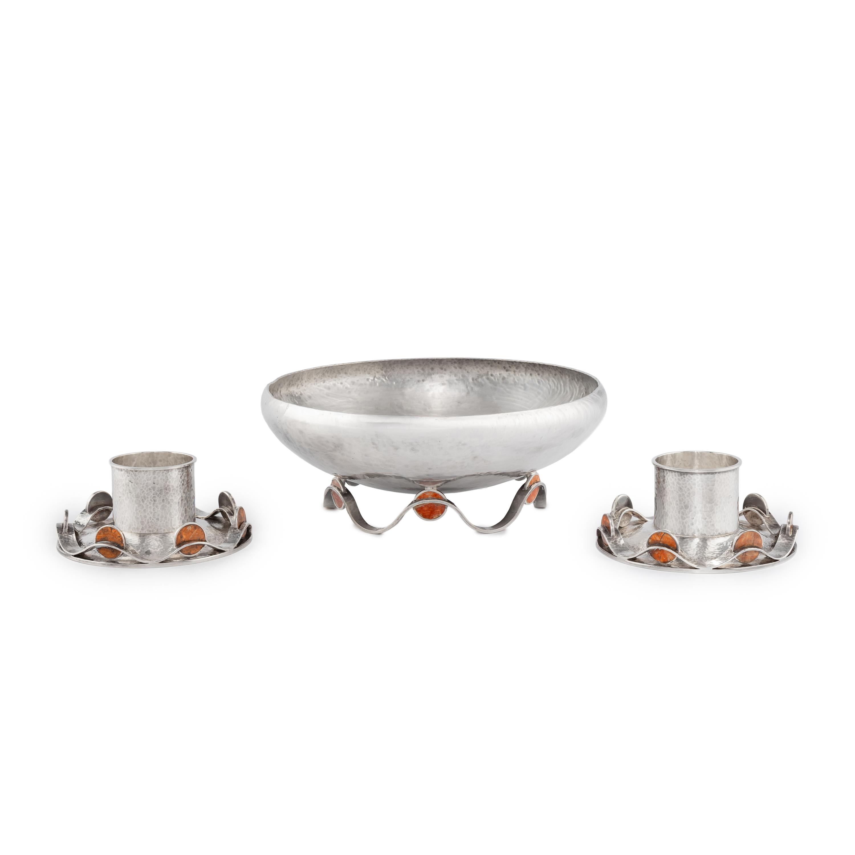 A Mexican Silver Table Garniture