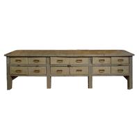 A Twelve Drawer Console from the Moto Guzzi Factory 137.5" W x 31.5" D x 36" H — Italy, 20th century