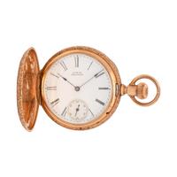 WALTHAM, 14K YELLOW GOLD HUNTER CASE POCKET WATCH
