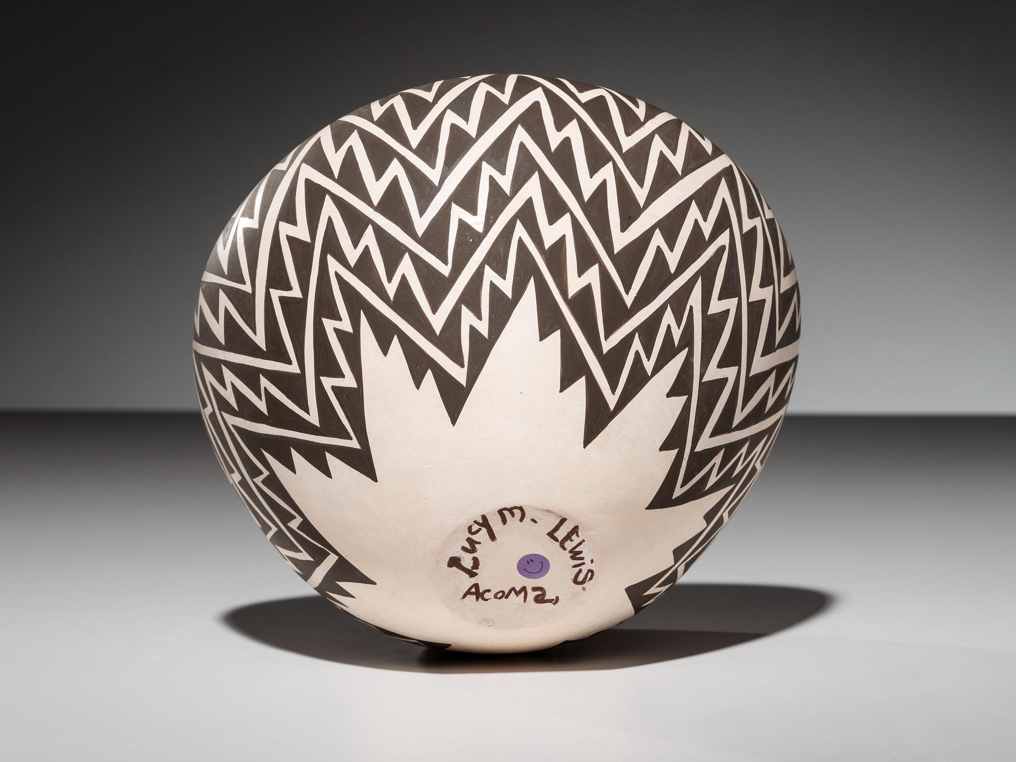 Black-on-White Pottery Jar