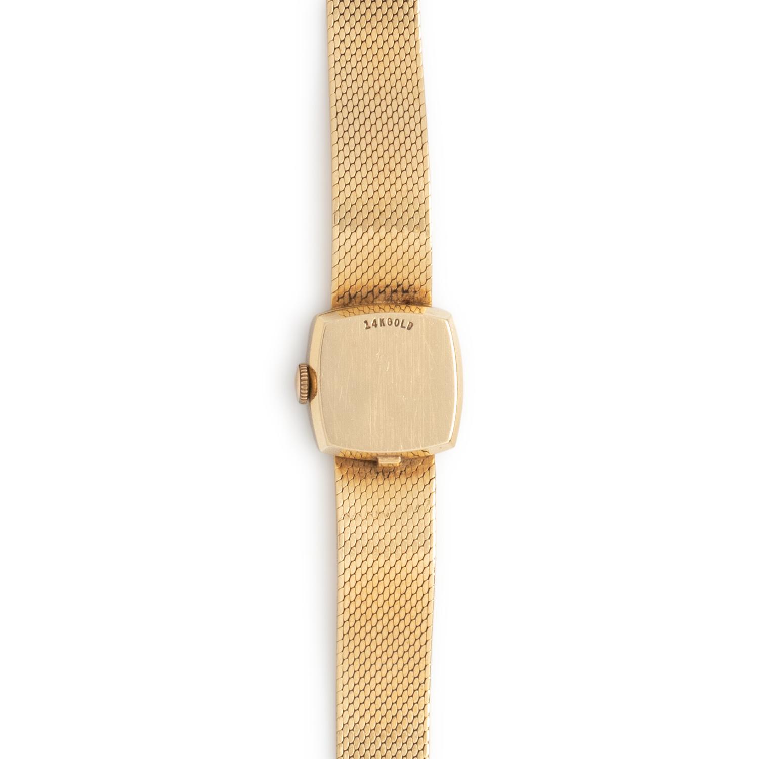 OMEGA, RETAILED BY TIFFANY & CO., 14K YELLOW GOLD AND DIAMOND WATCH