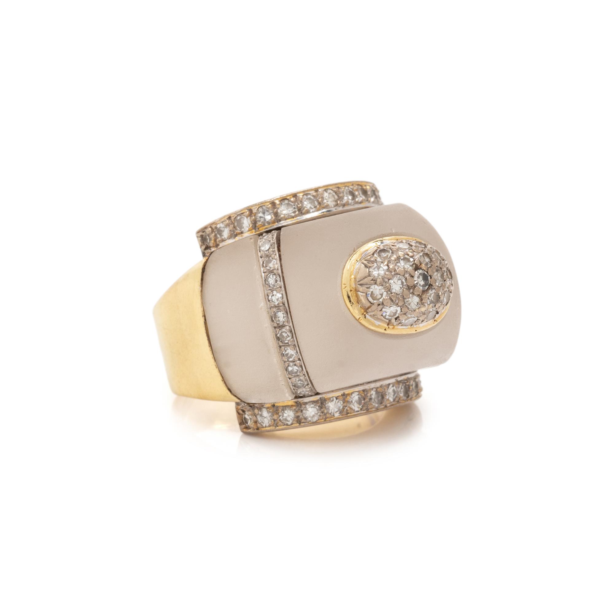 ROCK CRYSTAL AND DIAMOND RING