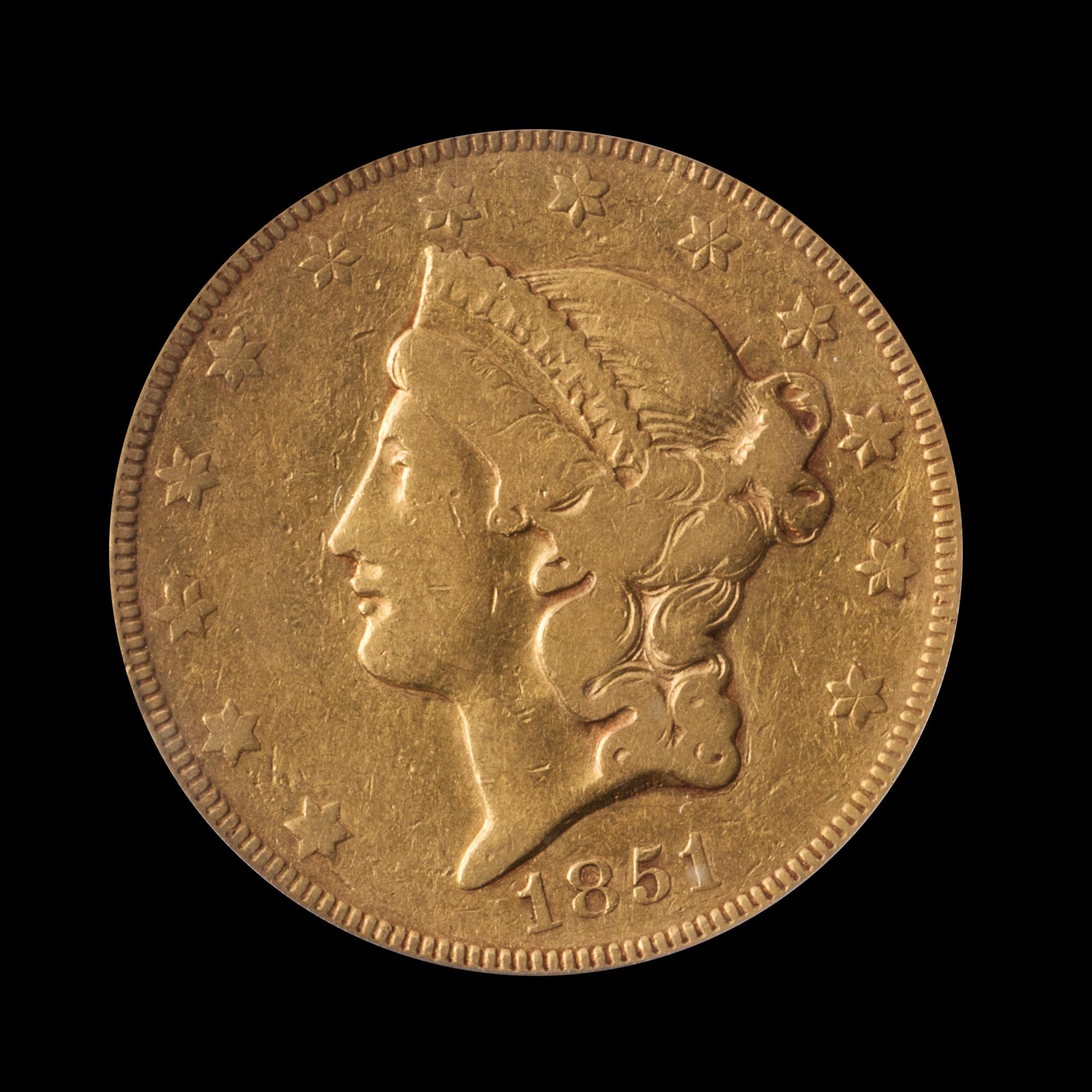A United States 1851 Liberty Head $20 Gold Coin