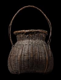 A Japanese Ikebana Bamboo Basket