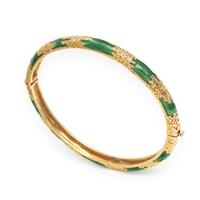 Yellow Gold and Enamel Bangle Bracelet
