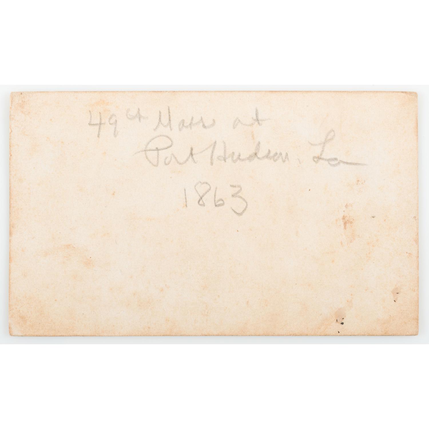 Massachusetts 49th Infantry at Port Hudson, Louisiana, Civil War CDV