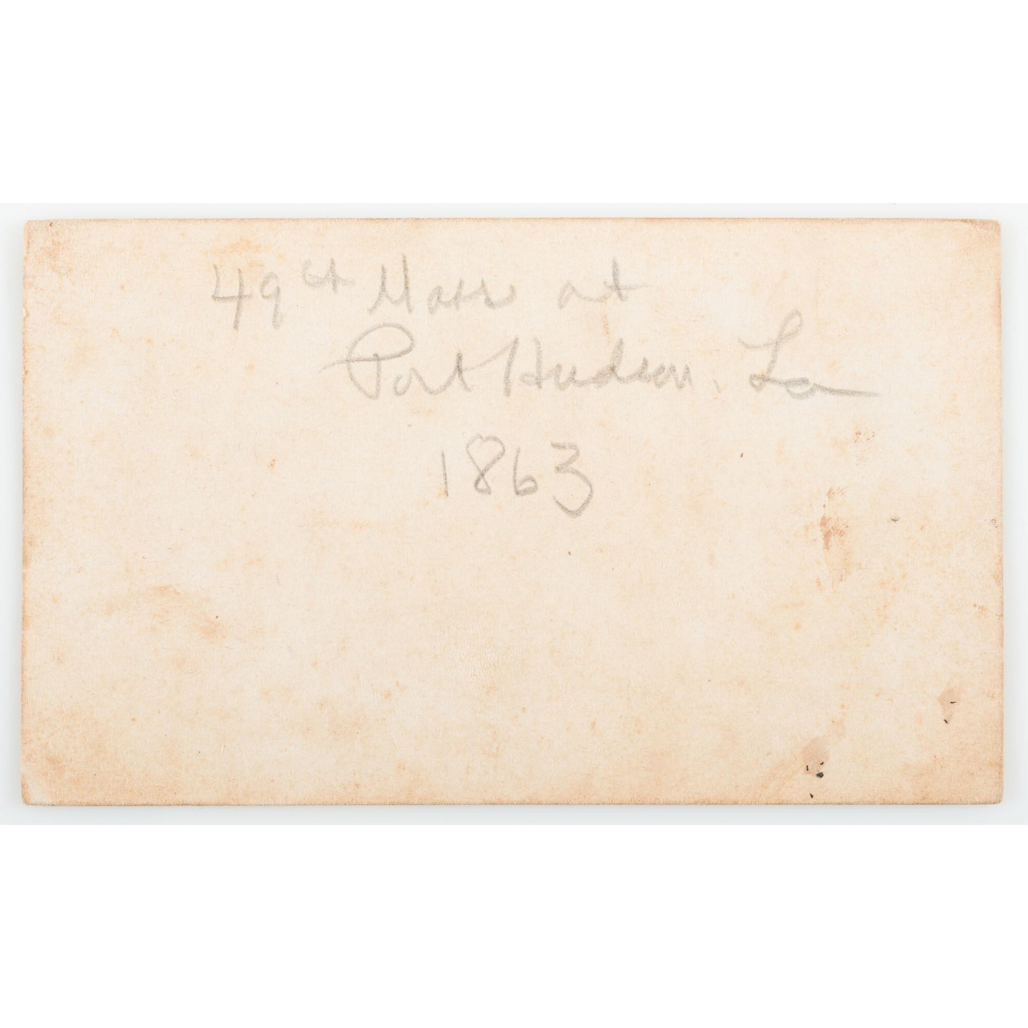 Massachusetts 49th Infantry at Port Hudson, Louisiana, Civil War CDV
