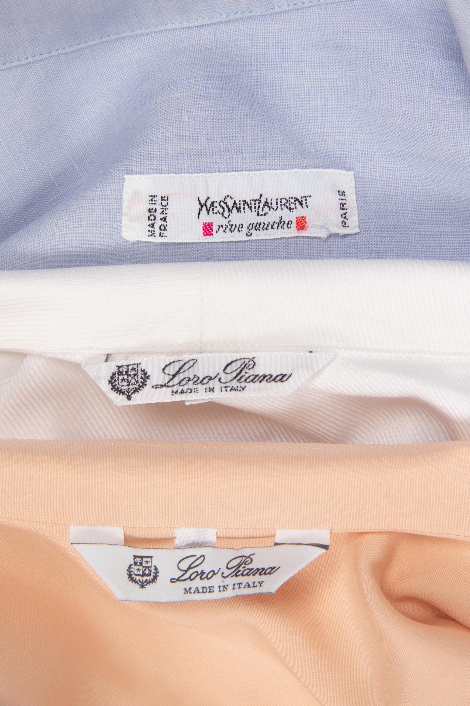Three Designer Shirts by Loro Piana and Yves Saint Laurent, 1990-2000s