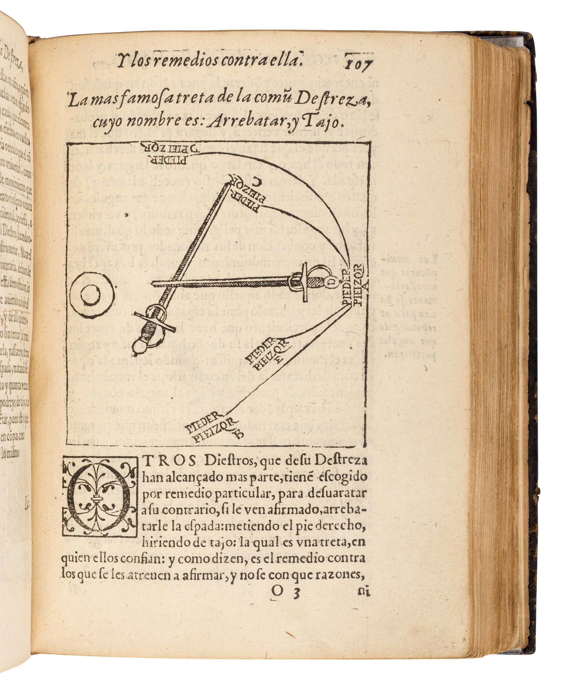 PACHECO DE NARVÁEZ, Luis (1570s-1640). Libro de las Grandezas de la Espada, en que se declaran muchos secretos del que compuso el Comendador Geronimo de Carranca . Madrid: Heirs of Juan Iñiguez de Lequerica, 1600.