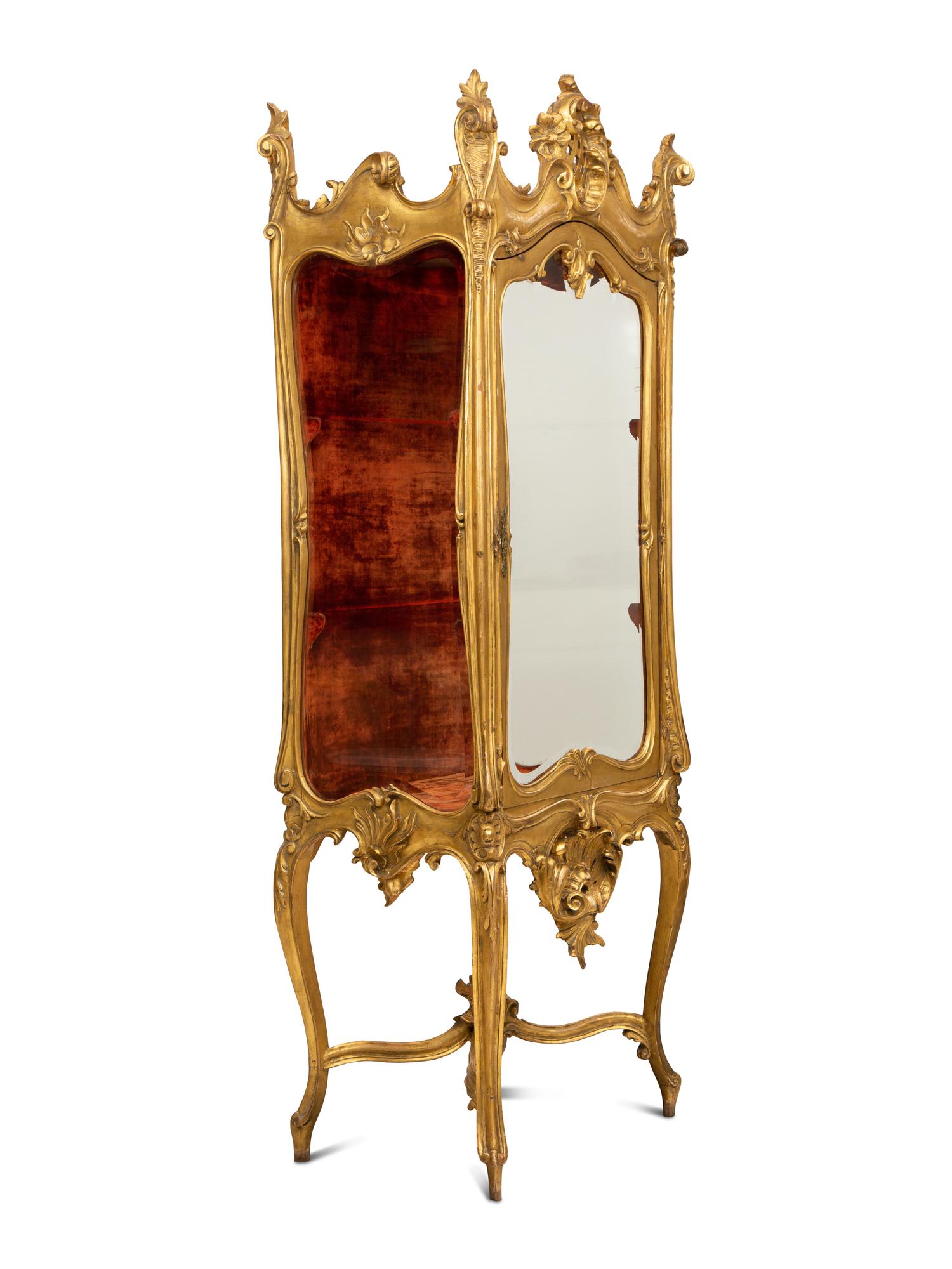 A Louis XV Style Carved Giltwood Vitrine — 19th/20th Century
