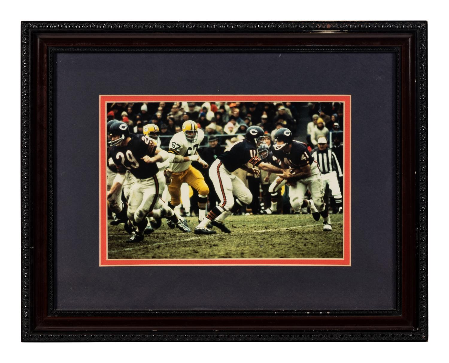 A Group of Five Photographs of Various Chicago Football Players Formerly Displayed at Mike Ditka’s Restaurant.