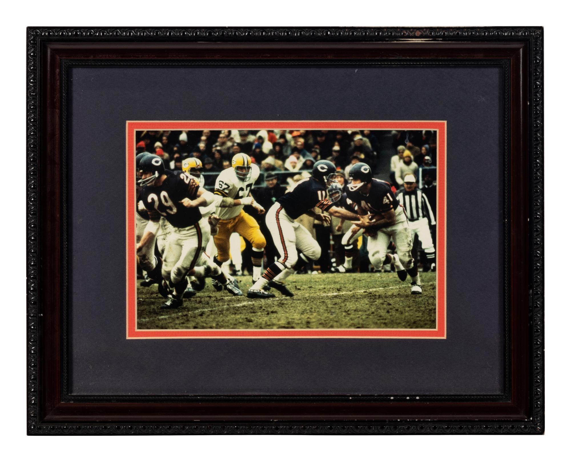 A Group of Five Photographs of Various Chicago Football Players Formerly Displayed at Mike Ditka’s Restaurant.