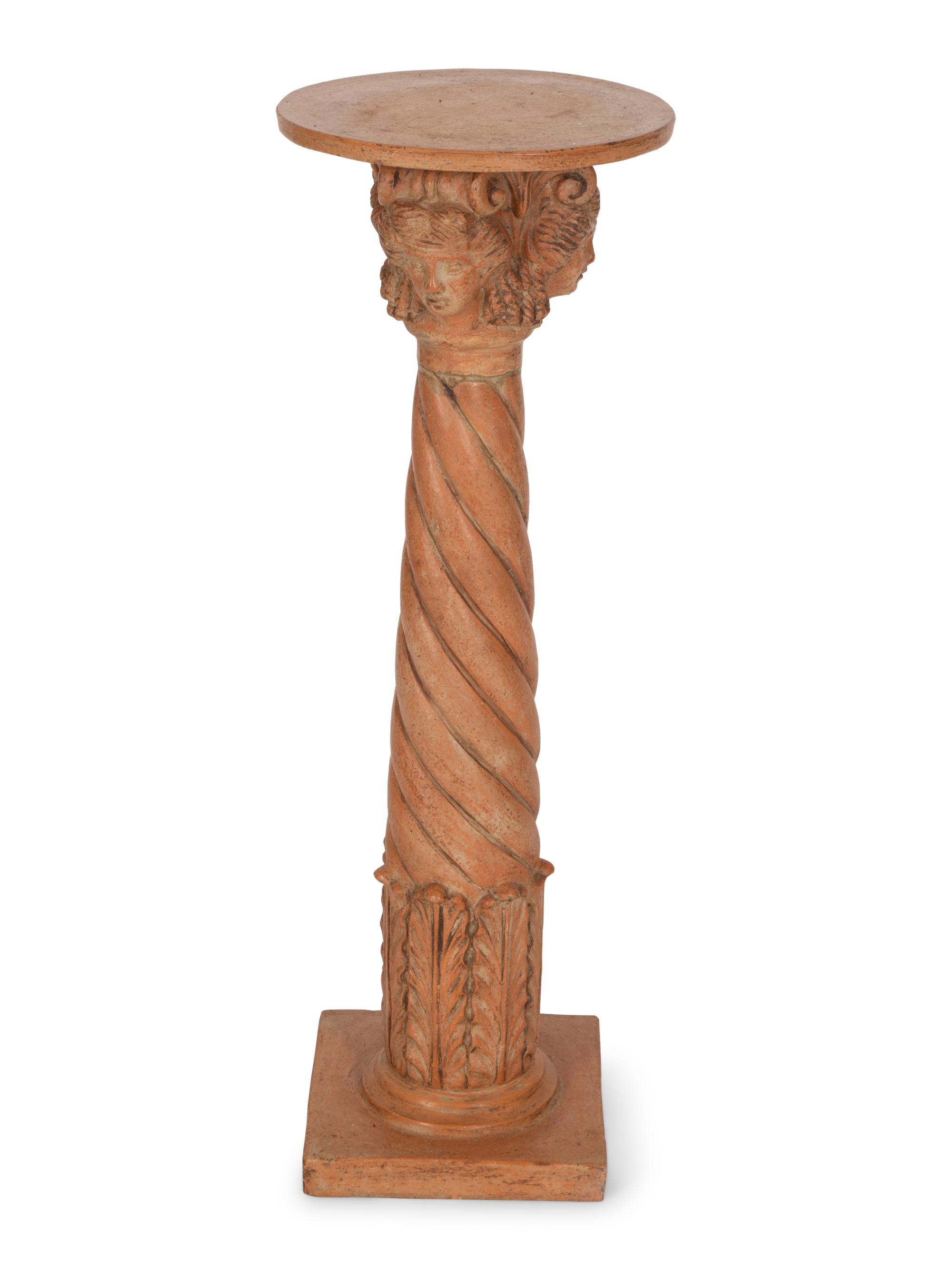 A Pair of Classical Style Terracotta Pedestals