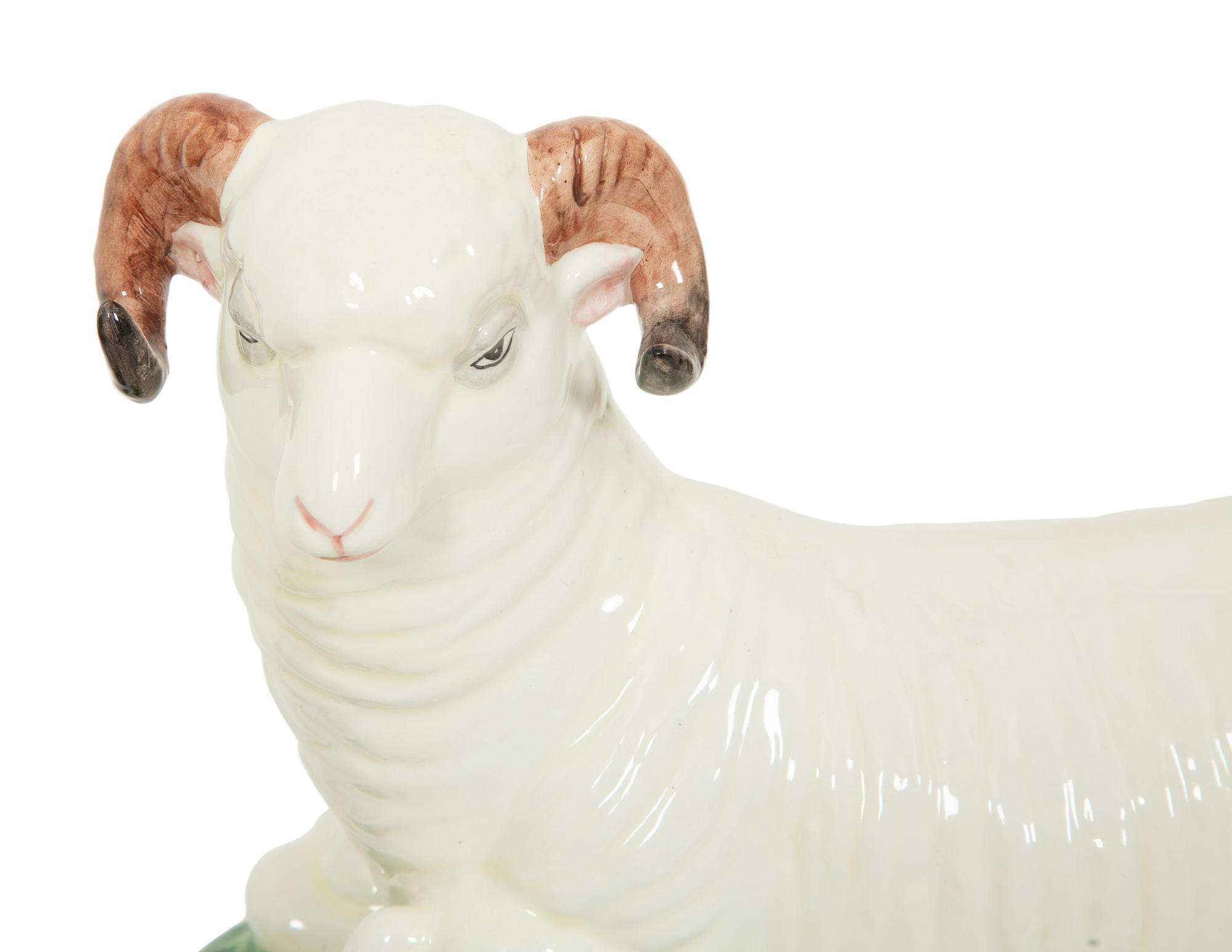 Three Ceramic Turtle-form Boxes and a Pair of Glazed Ceramic Sheep