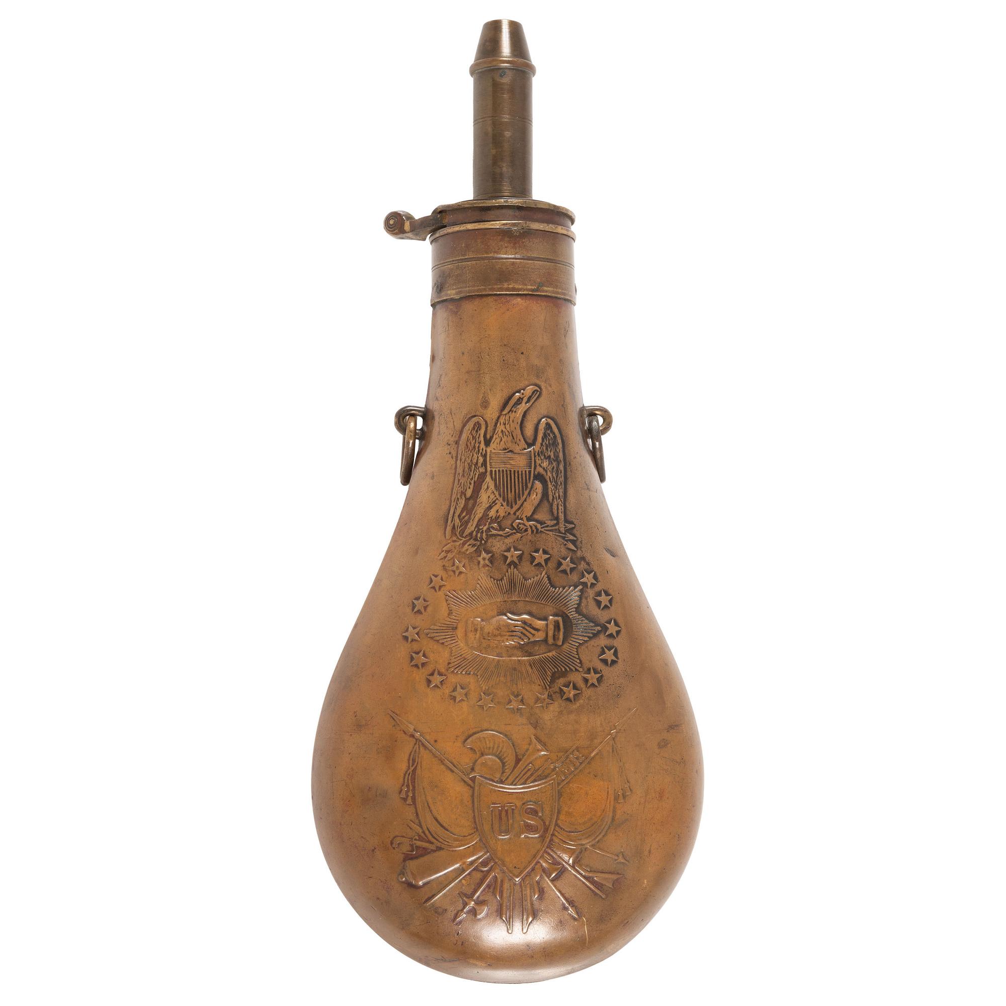 A Rifleman's "Peace" Flask by Batty Dated 1850