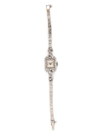 PLATINUM, WHITE GOLD AND DIAMOND WRISTWATCH