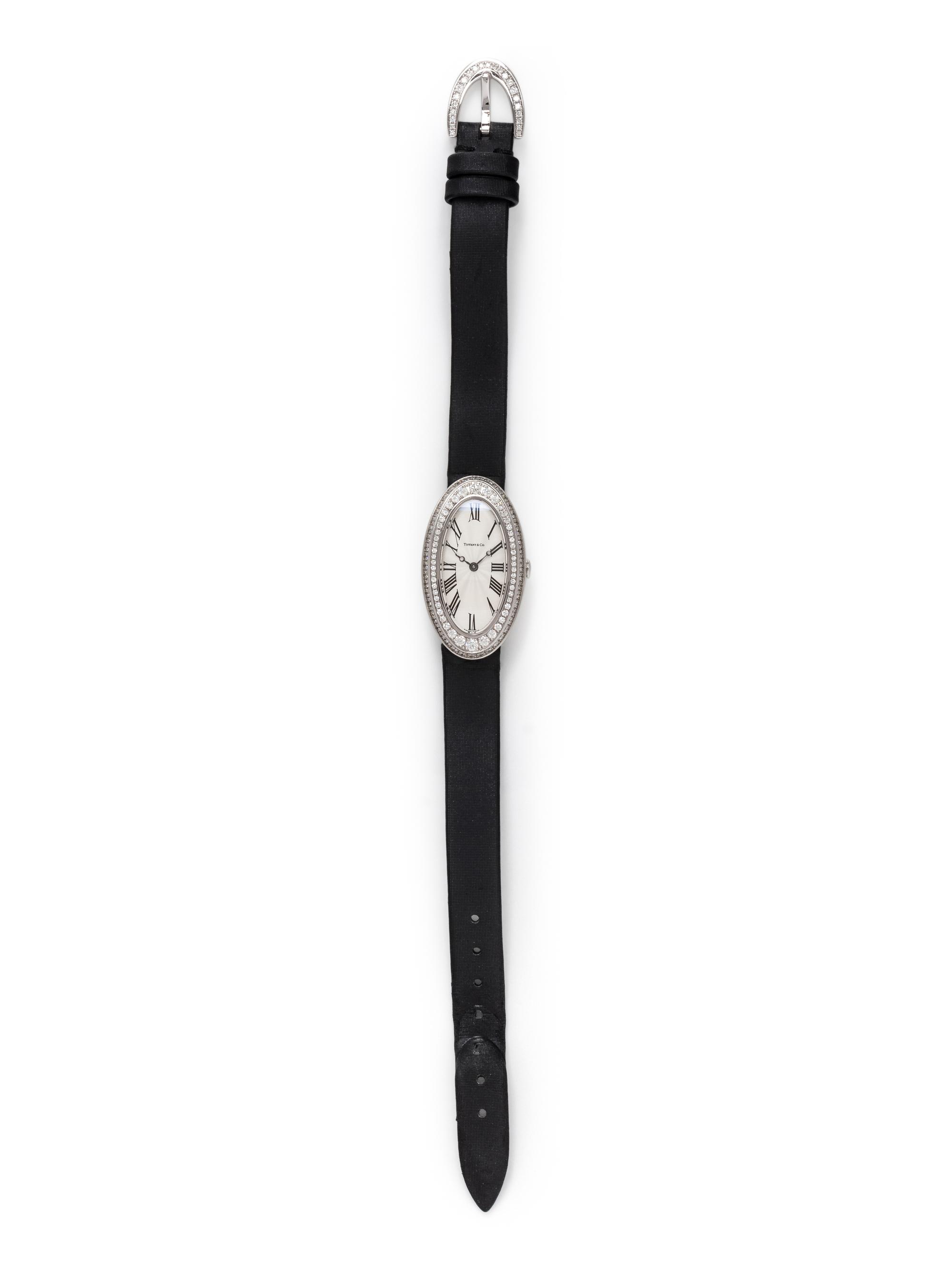 TIFFANY & CO., 18K WHITE GOLD AND DIAMOND 'COCKTAIL 2 HAND' WRISTWATCH