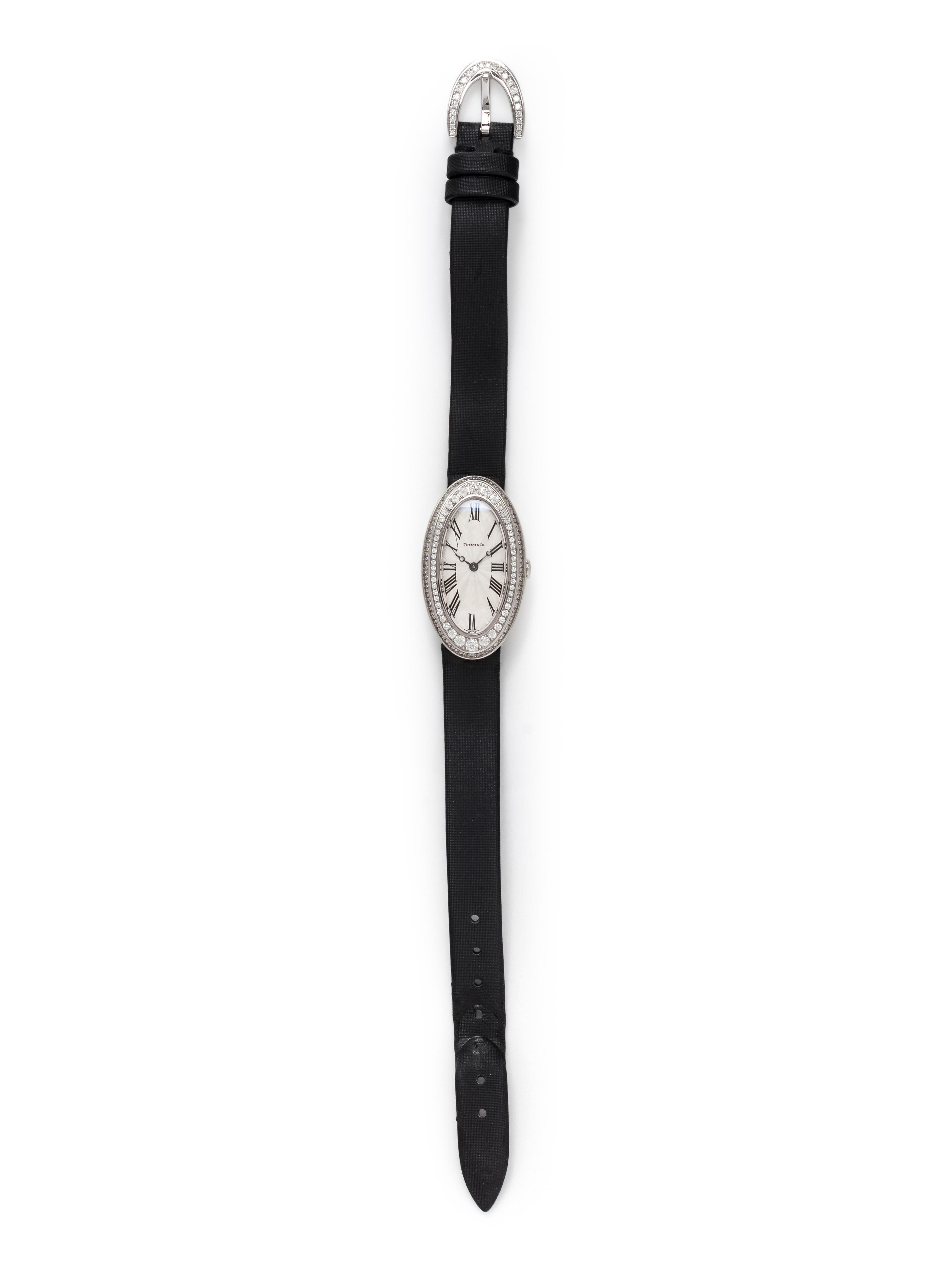 TIFFANY & CO., 18K WHITE GOLD AND DIAMOND 'COCKTAIL 2 HAND' WRISTWATCH