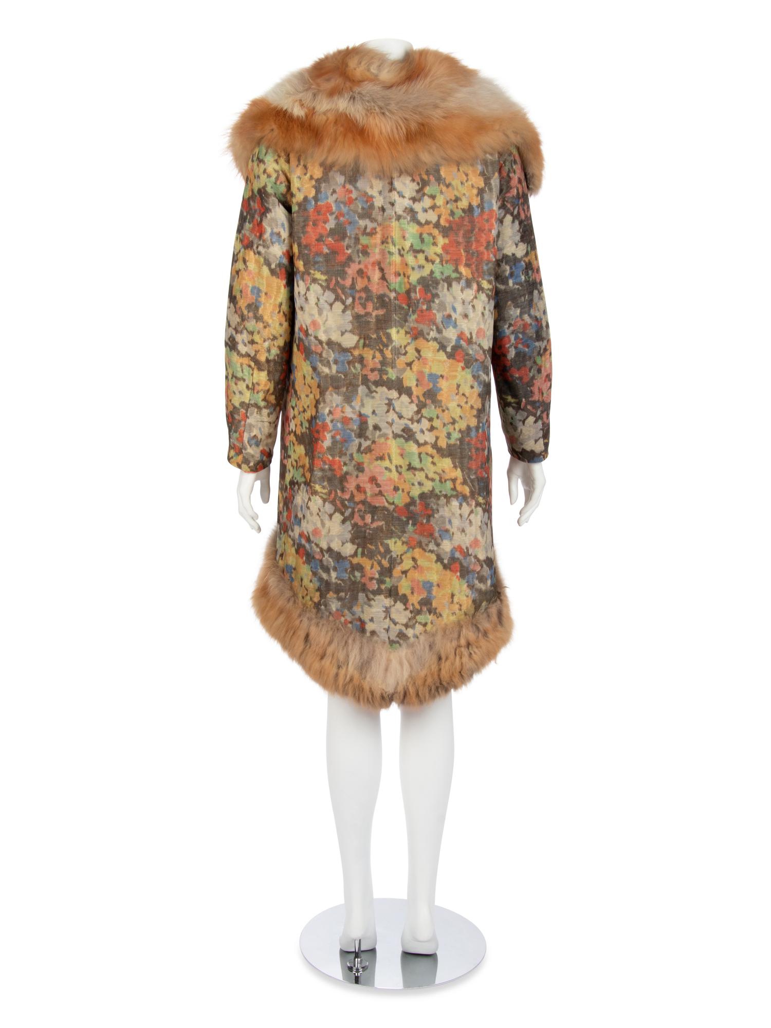 Multicolored Jacquard and Fur Trimmed Coat, 1920s