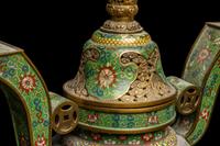 A Chinese Five-Piece Cloisonné Enamel Altar Set
