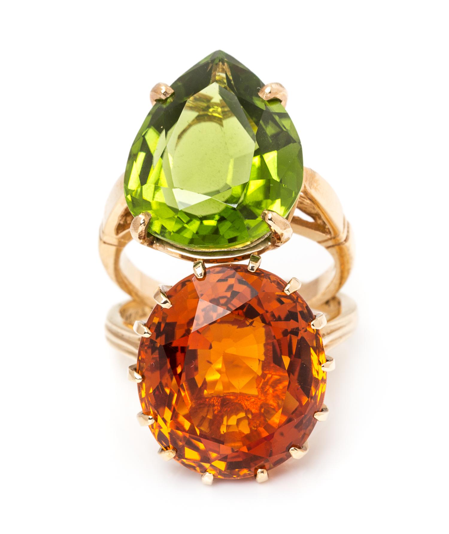 A Collection of Yellow Gold and Gem Rings, 9.80 dwts.