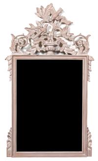 A Rococo Style Painted Mirror Height 39 x width 22 1/2 inches. — 20TH CENTURY