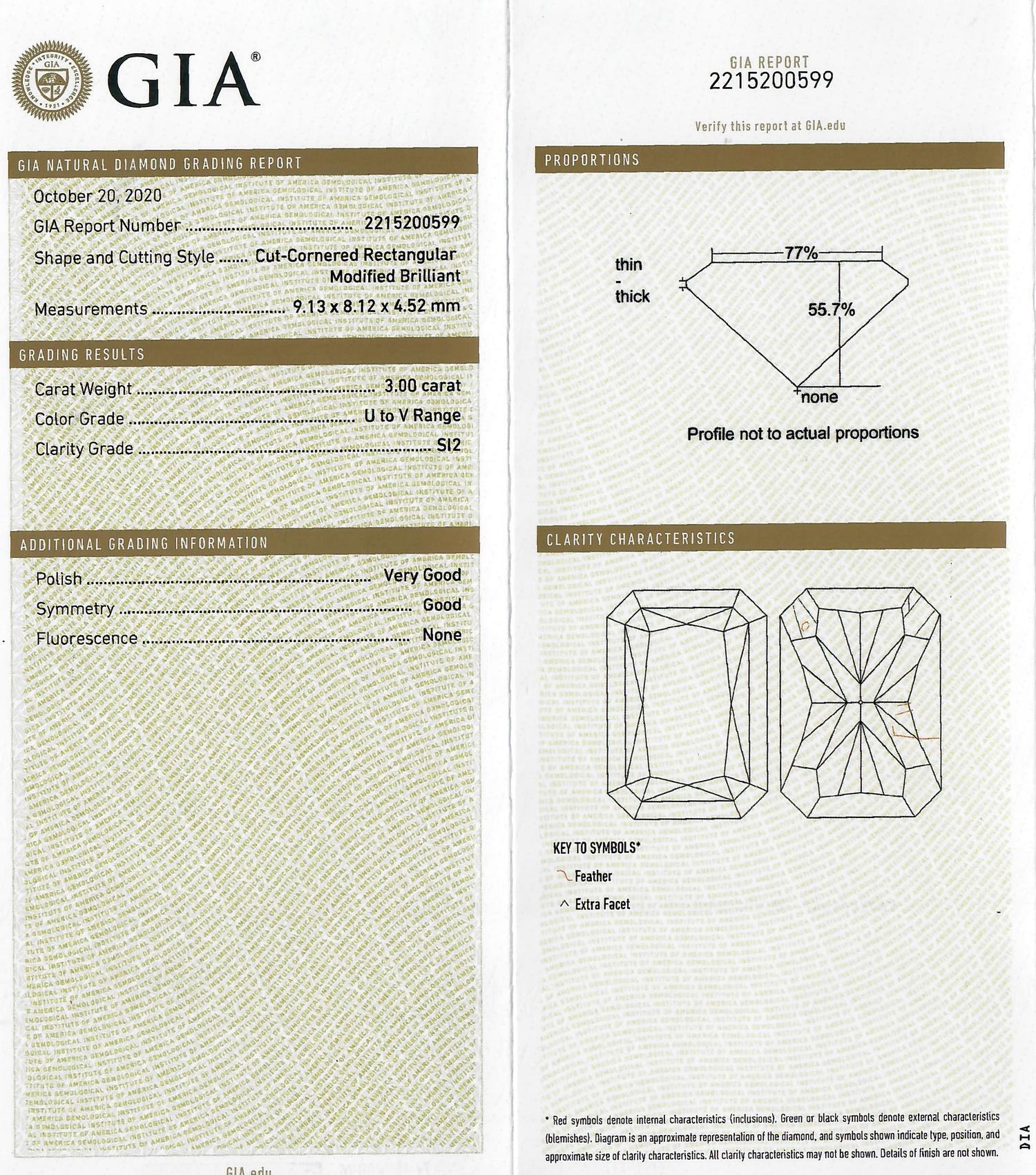 3.00 CARAT RADIANT CUT DIAMOND