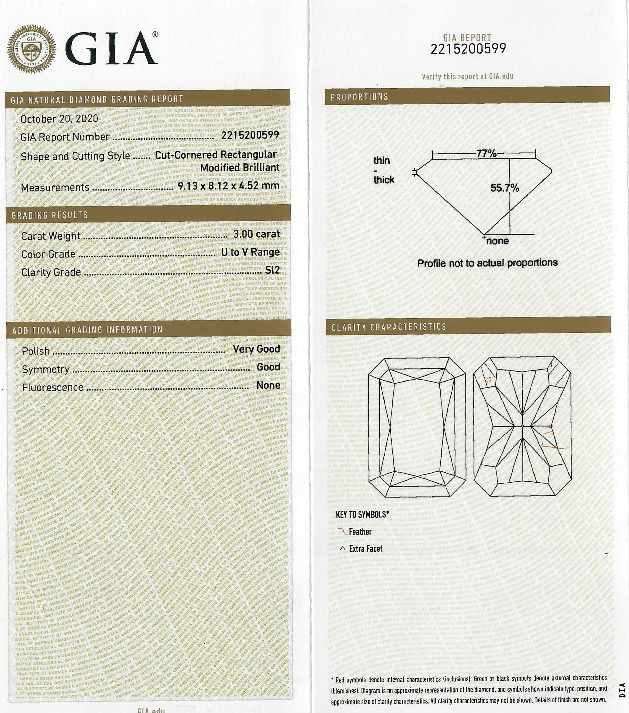 3.00 CARAT RADIANT CUT DIAMOND