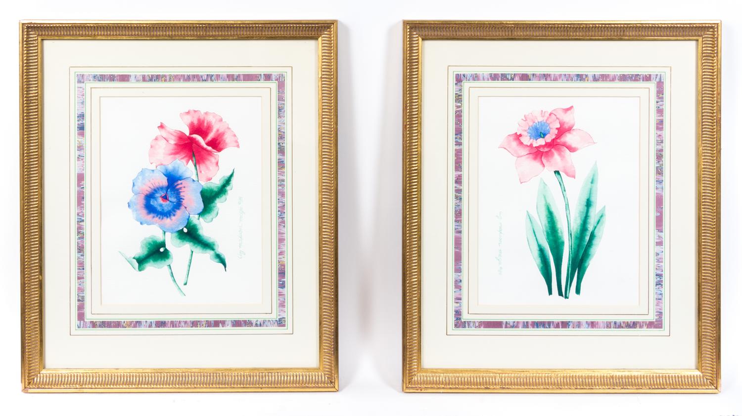 Two Watercolor Botanical Illustrations 9 3/4 x 7 1/2 (visible). — MADISON MCGEE, 20TH CENTURY