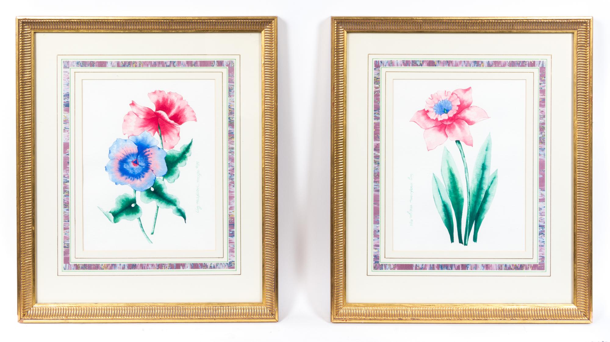 Two Watercolor Botanical Illustrations 9 3/4 x 7 1/2 (visible). — MADISON MCGEE, 20TH CENTURY